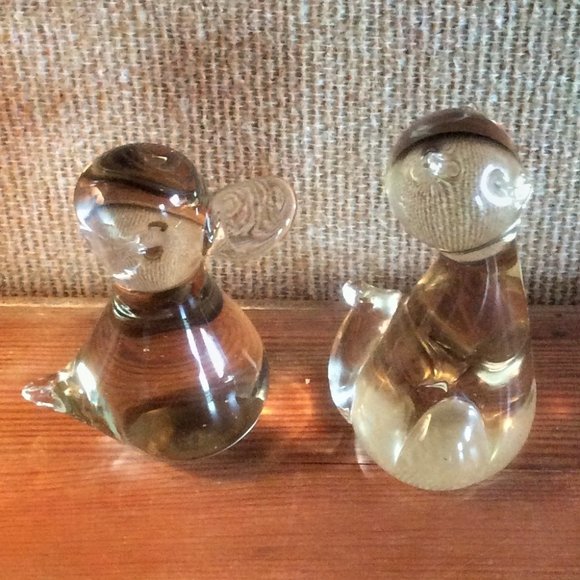Cat and Duck Glass Figurines Solid Collectible Figurines Glass Gifts Small Defec - Picture 2 of 7
